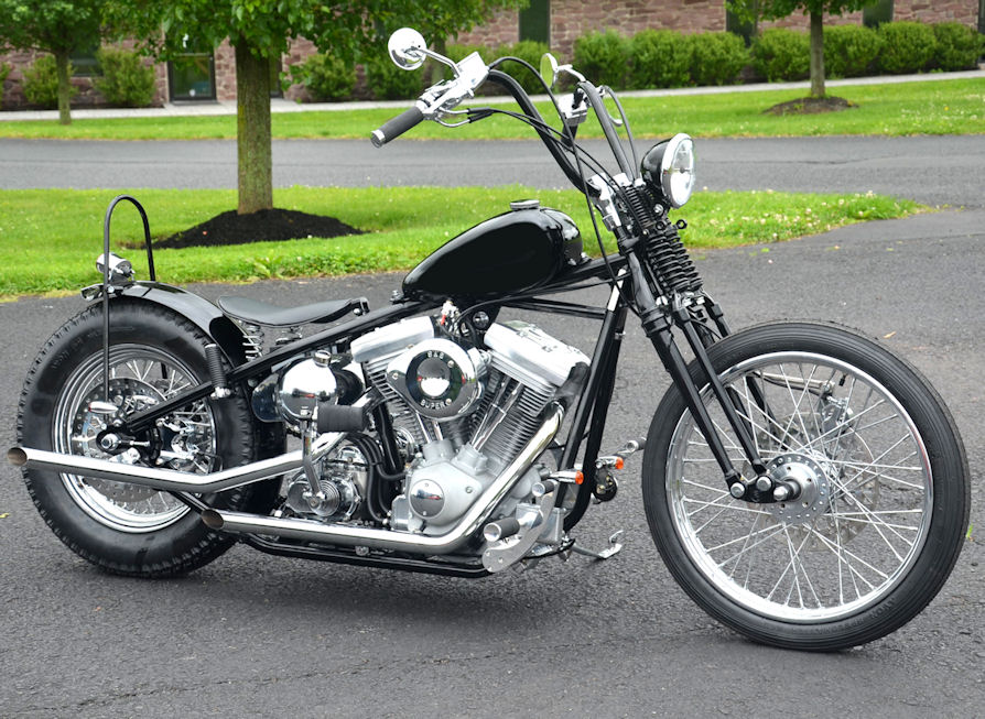 REPLICA BLACK 2" INCH UNDER STOCK LENGTH SPRINGER FORK FRONT END HARLEY